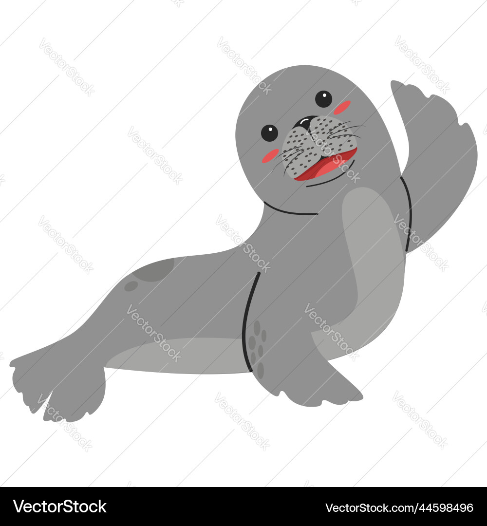 Seal animal cartoon flat vector image