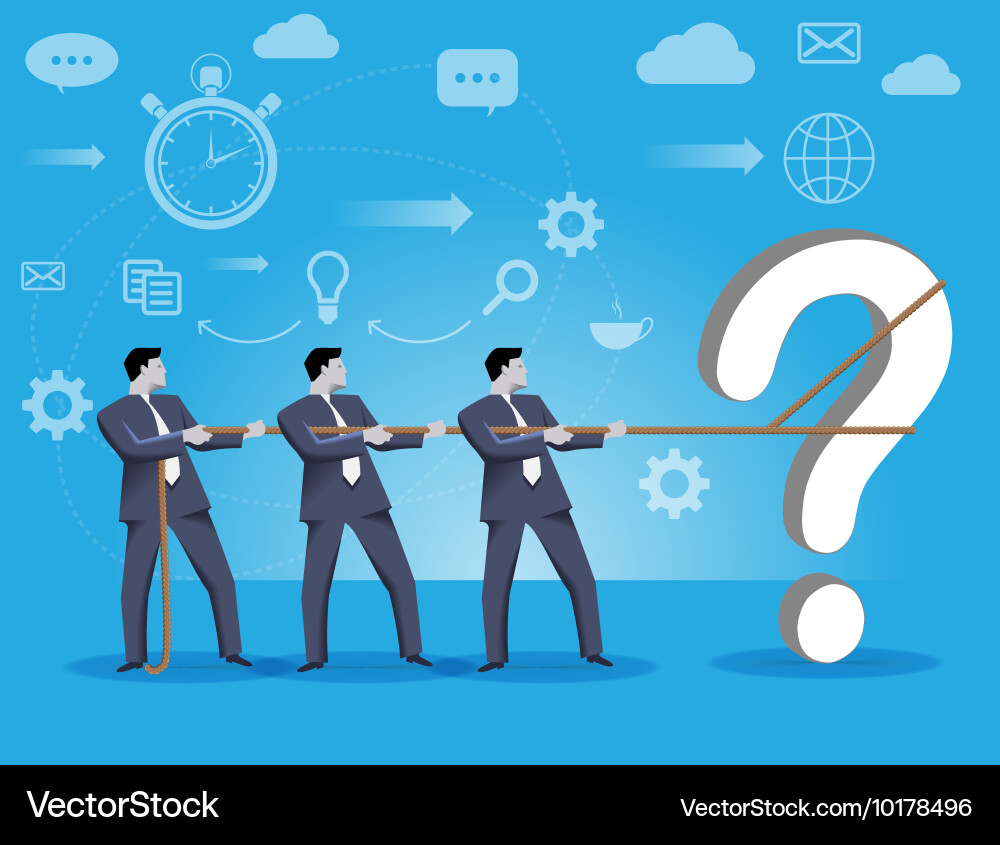 Team solving complex problem together Vector Image