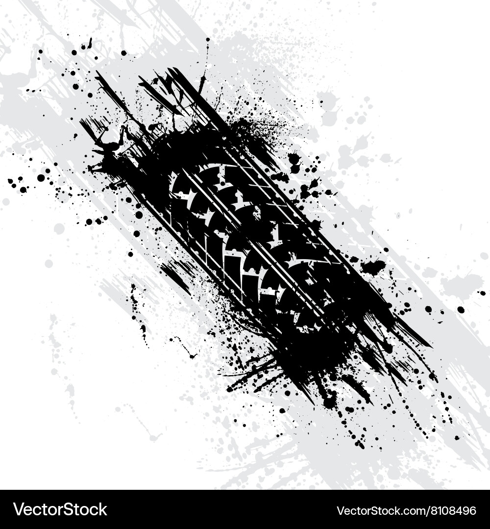 Tire track with shadow Vector Image