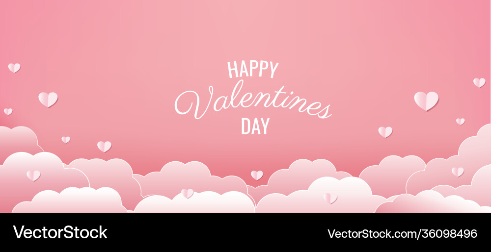 Valentines day with pink hearts Valentines day with pink hearts vector image