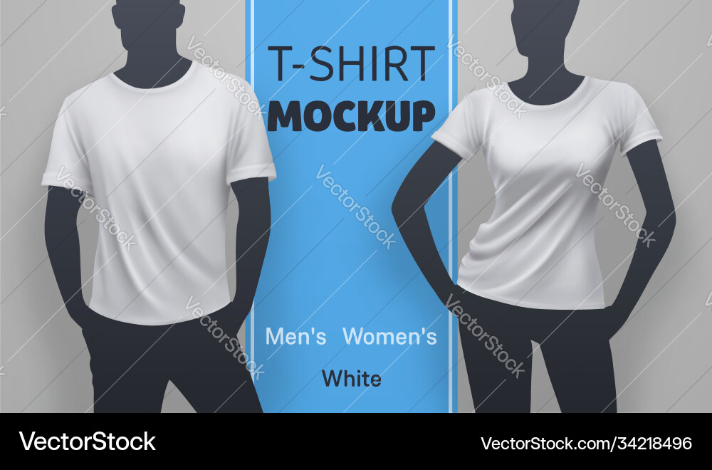 White T-Shirt Mockup - Apparel vector image
