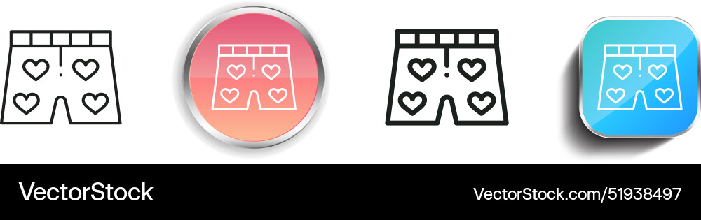 Boxers icon thin linear regular and button style Vector Image