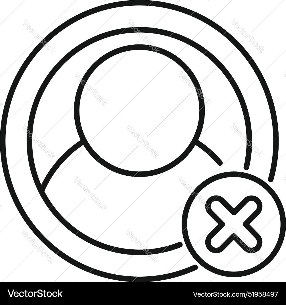 Delete account icon showing user is removing Vector Image