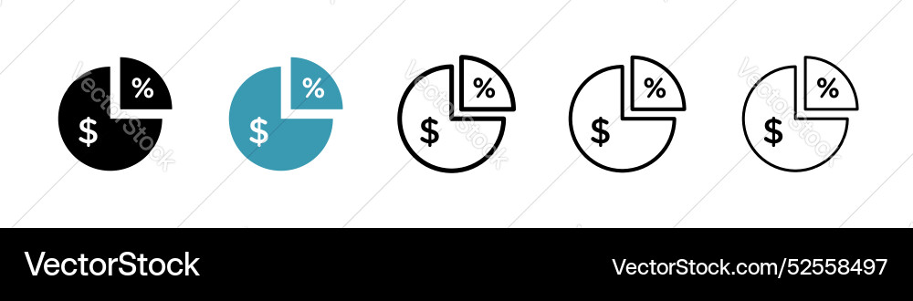 Dividend yield icon set on white background Vector Image