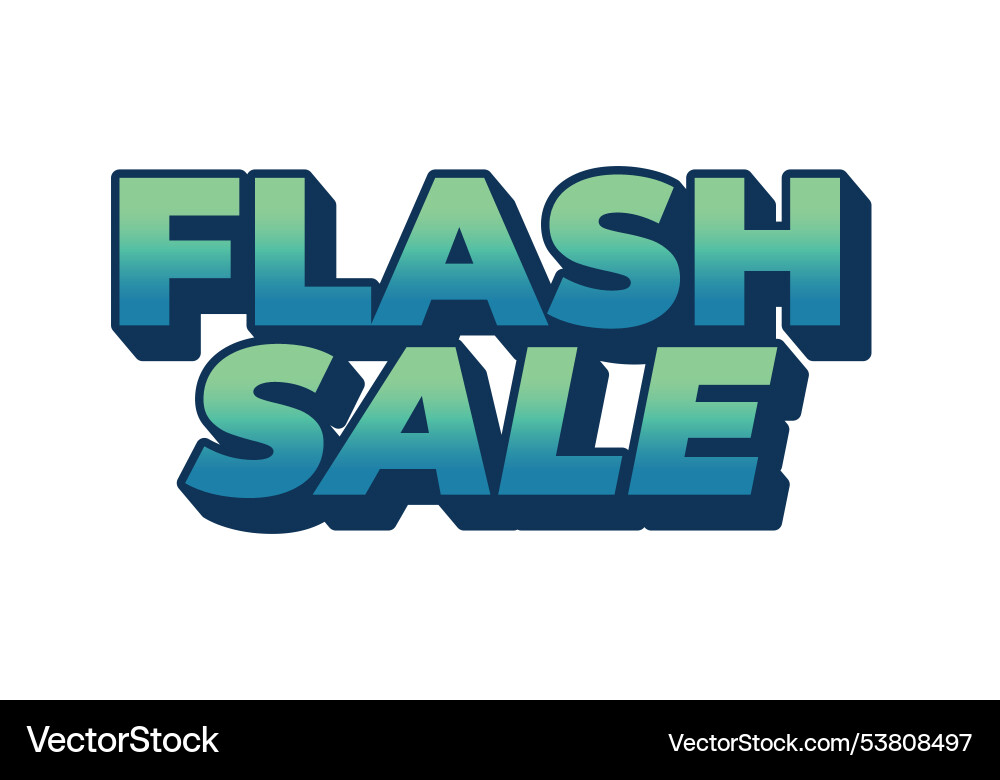 Flash sale text effect in 3d style with calm Flash sale text effect in 3d style with calm Vector Image