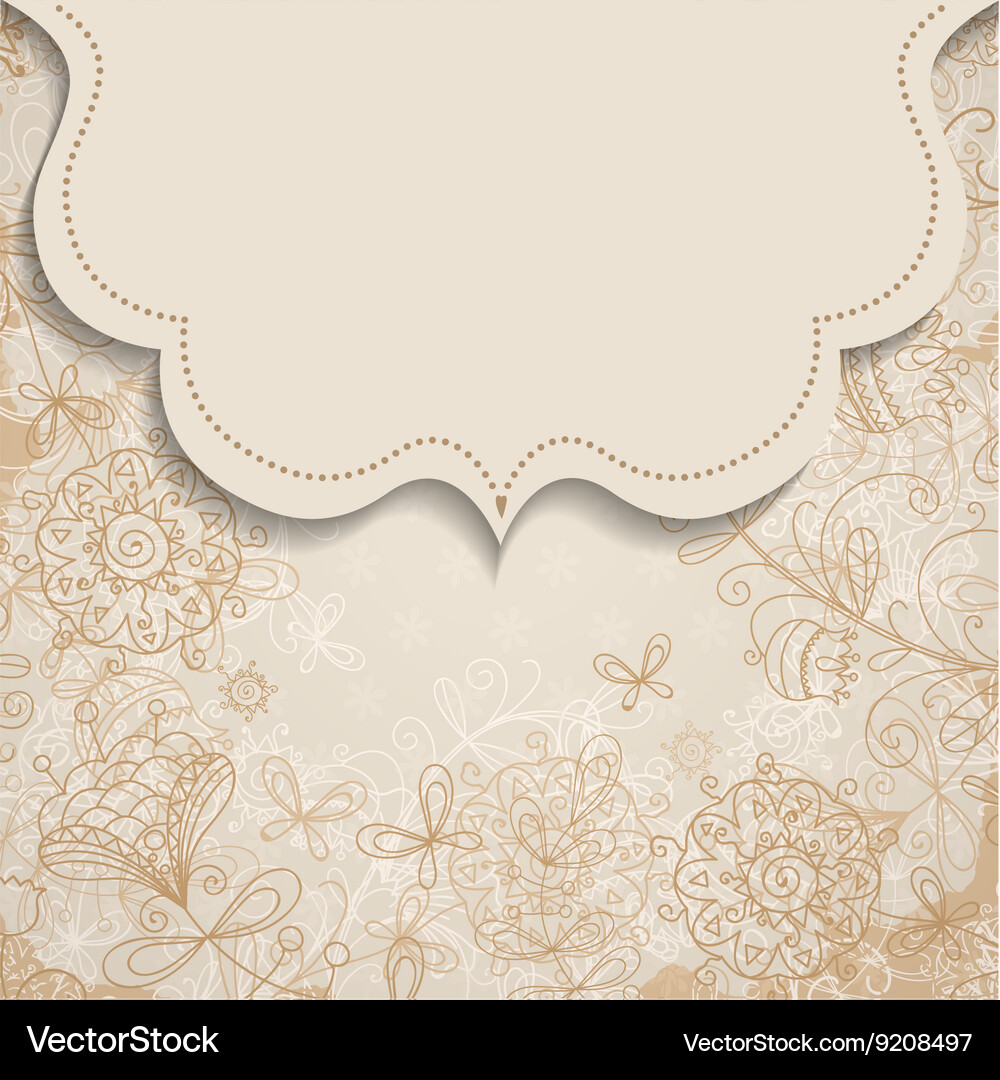 Frame on vintage background with floral patterns – Royalty-Free Vector |  VectorStock, image size:1000x1080