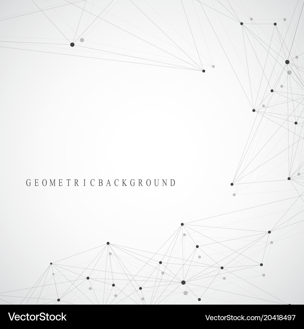 Geometric abstract with connected line vector image