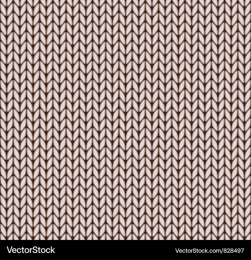 Knitted Seamless Pattern - Brown and Beige Vector Image