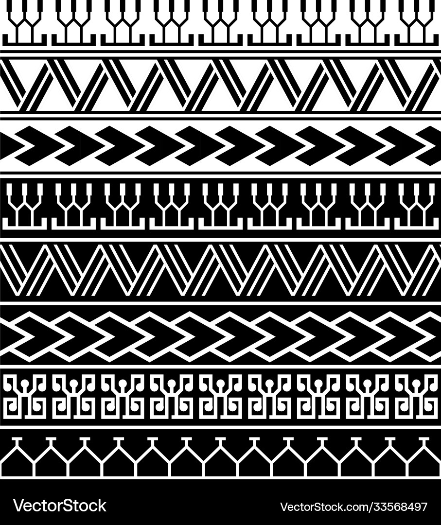 Polynesian Tribal Pattern Collection Vector Image