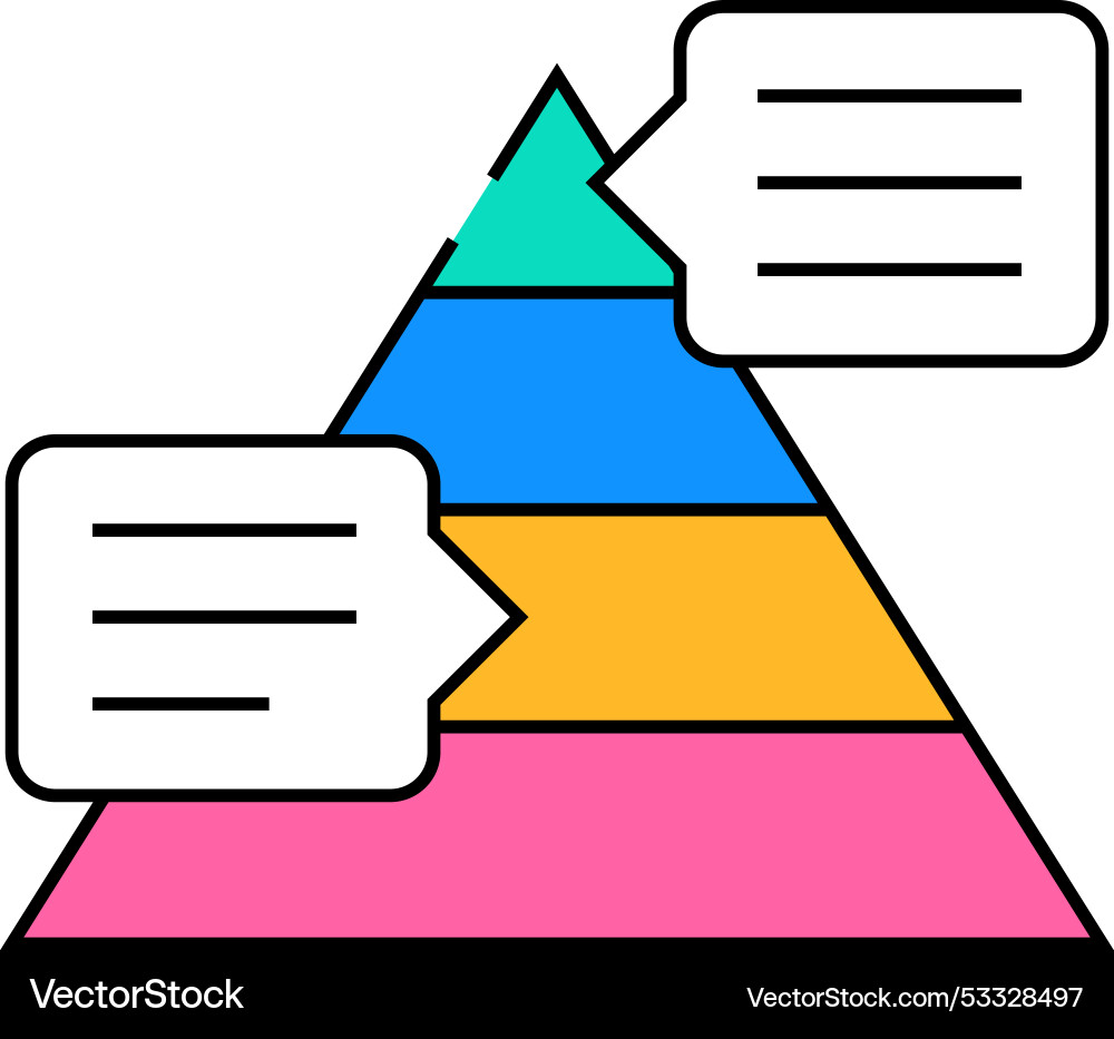 Pyramided data analysis icon color Vector Image
