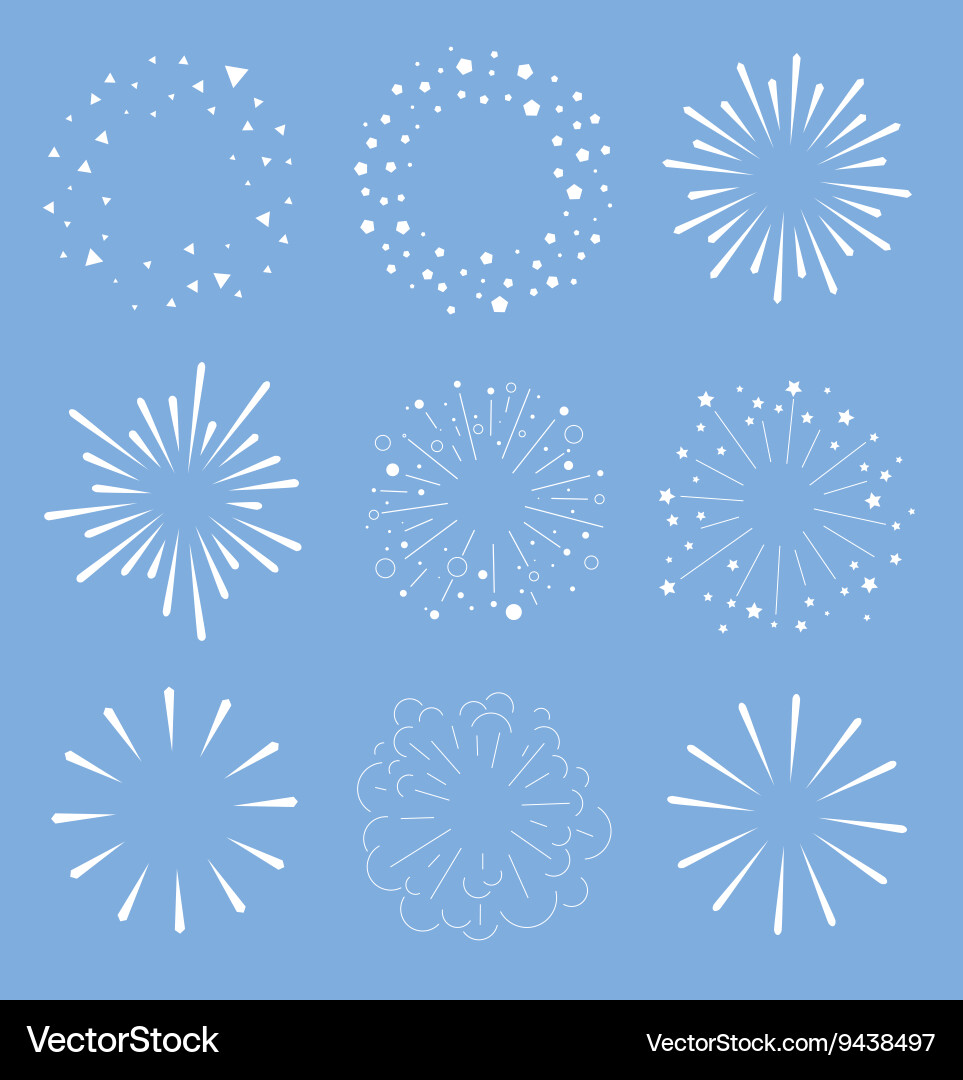 Set of sparkles and bursts minimal design vector image