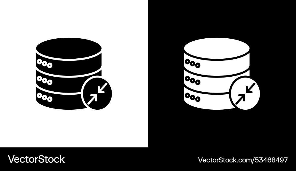 Shrink database icon linear logo isolated Shrink database icon linear logo isolated vector image