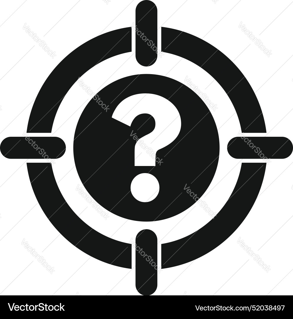 Target question mark representing problem solving Target question mark representing problem solving vector image
