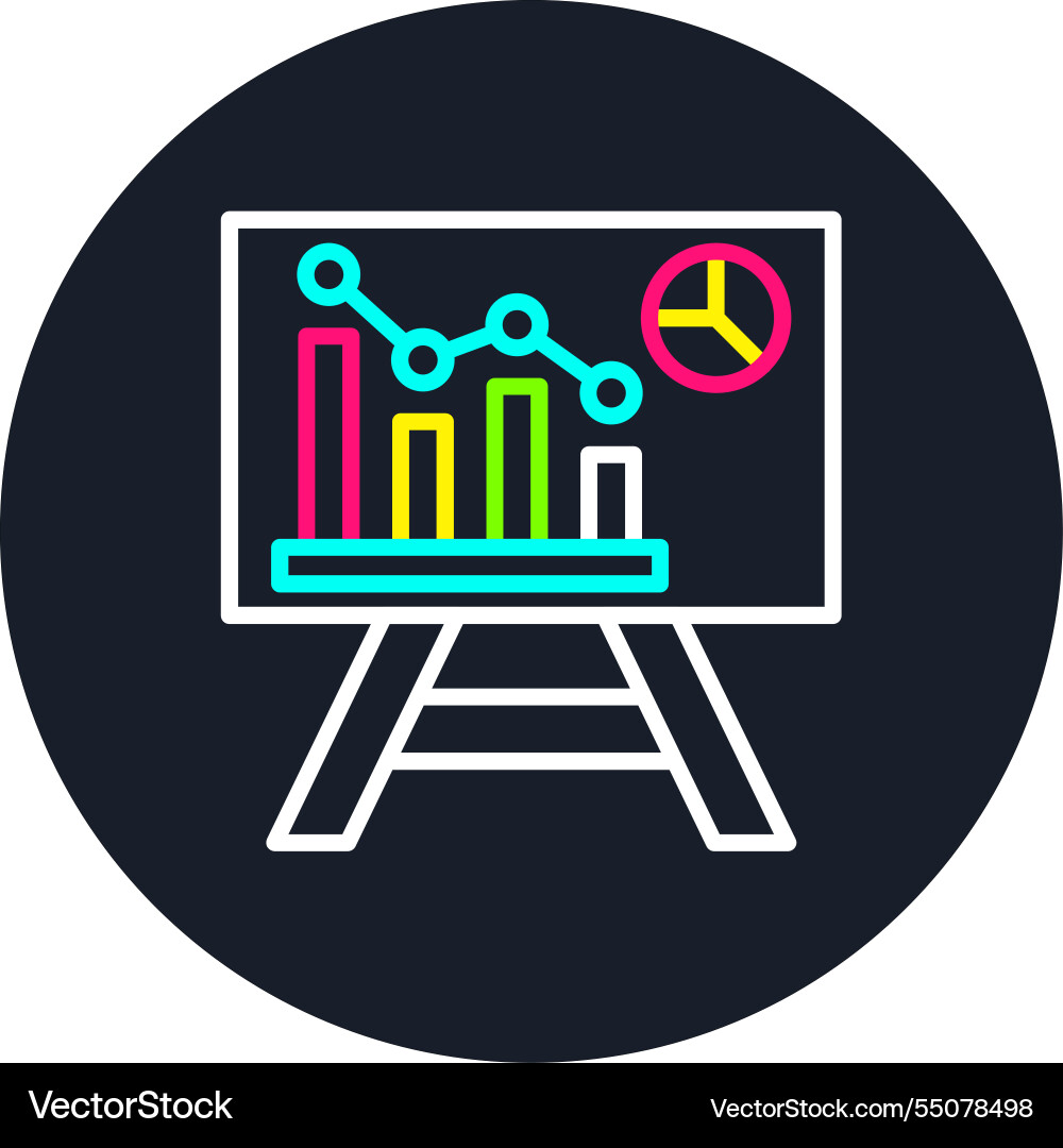 Analytics line multi color icon Vector Image