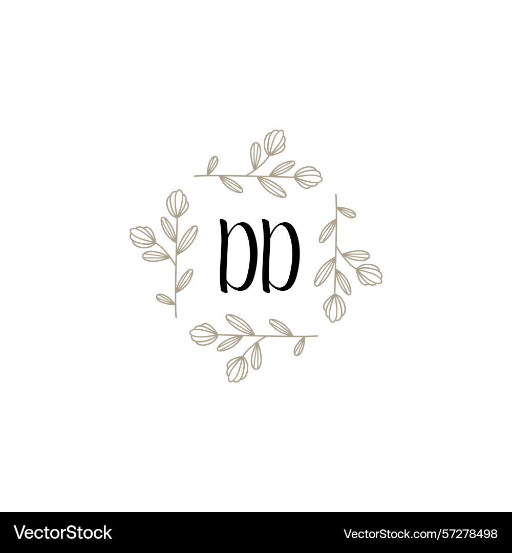 Botanical monogram logos with initial dd Botanical monogram logos with initial dd Vector Image