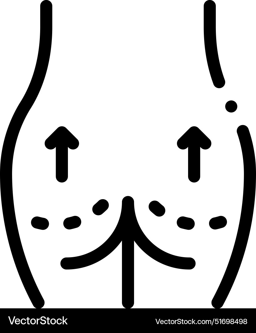 Butt icon thin linear style design isolated Butt icon thin linear style design isolated Vector Image