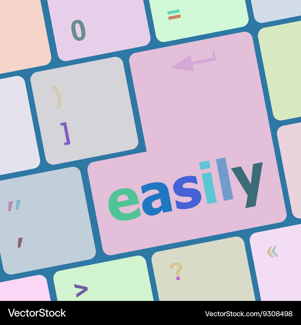 Easile word on keyboard key notebook computer Vector Image