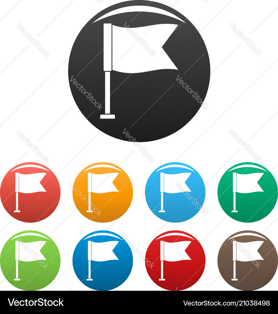 Flag icons set color Flag icons set color vector image