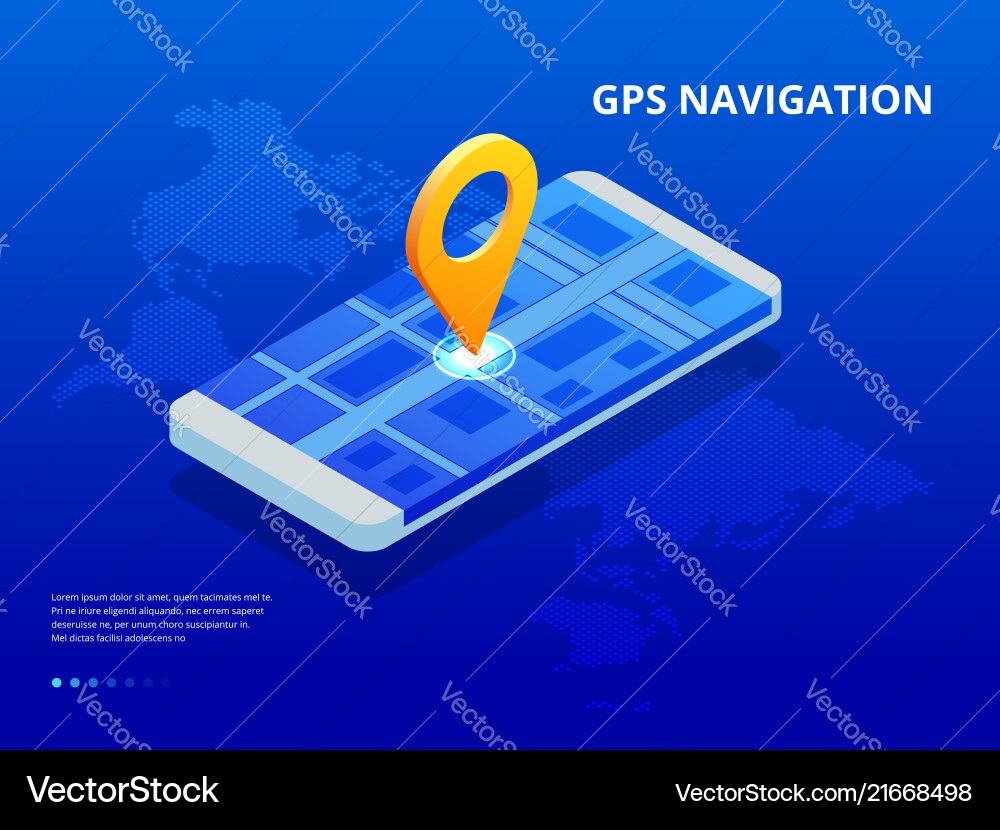 Isometric GPS Navigation Phone vector image