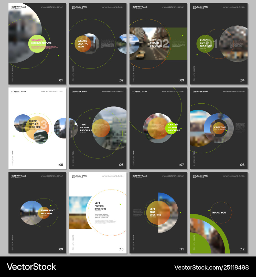 Minimal brochure templates with circle elements Minimal brochure templates with circle elements vector image