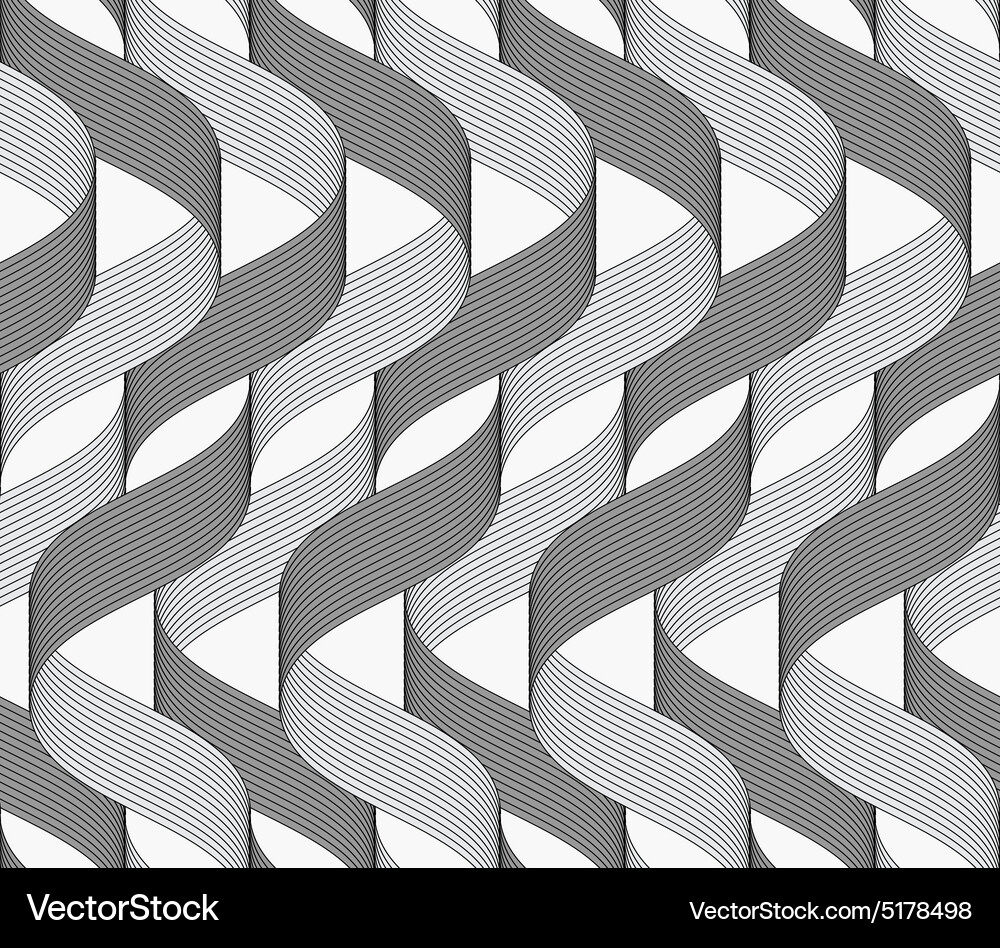 Ribbons dark and light overlapping waves pattern Vector Image