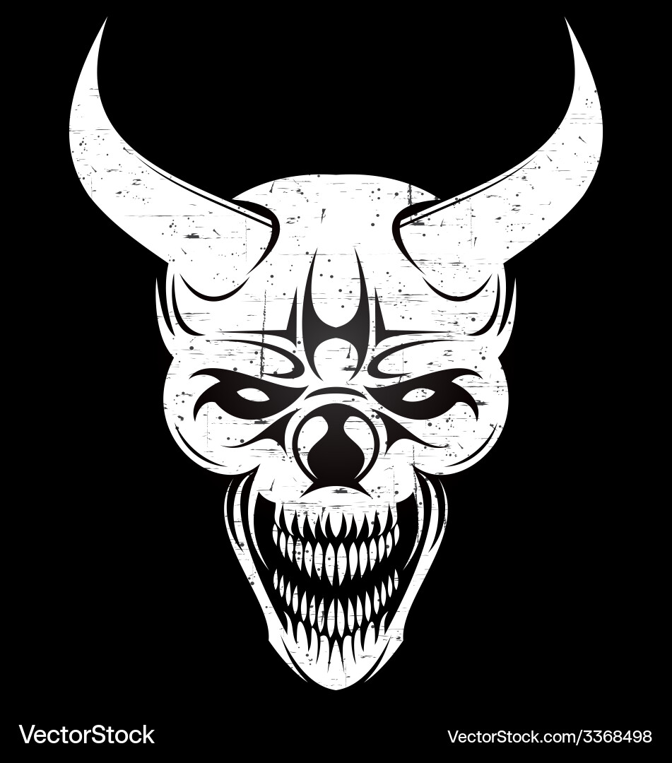 Scary demon face Royalty Free Vector Image - VectorStock