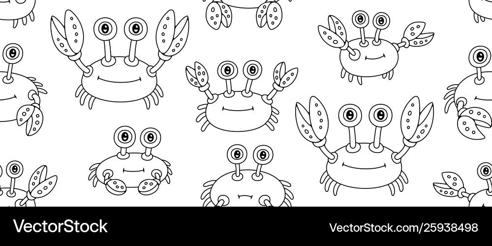 Seamless pattern with crabs vector image
