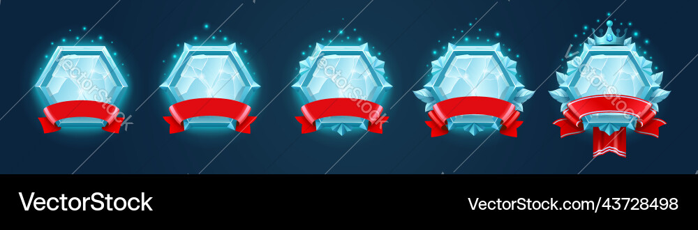 Set of diamond rank frames for game Set of diamond rank frames for game vector image