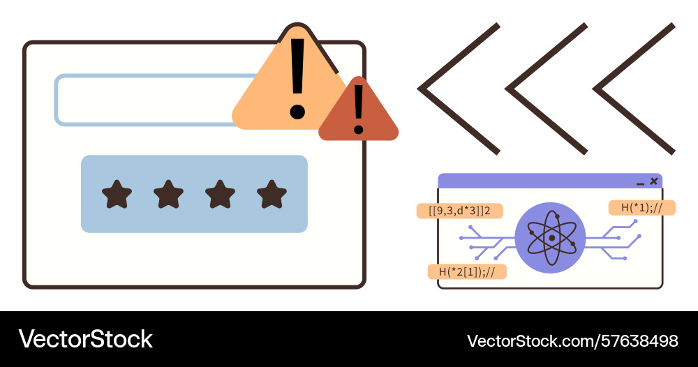 User interface error alert with security User interface error alert with security vector image