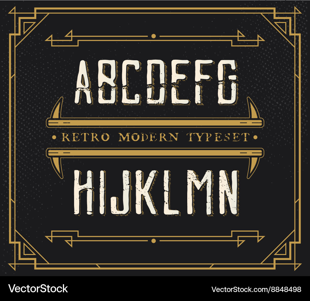 Vintage Retro Lettering Decorative Font Vector Image