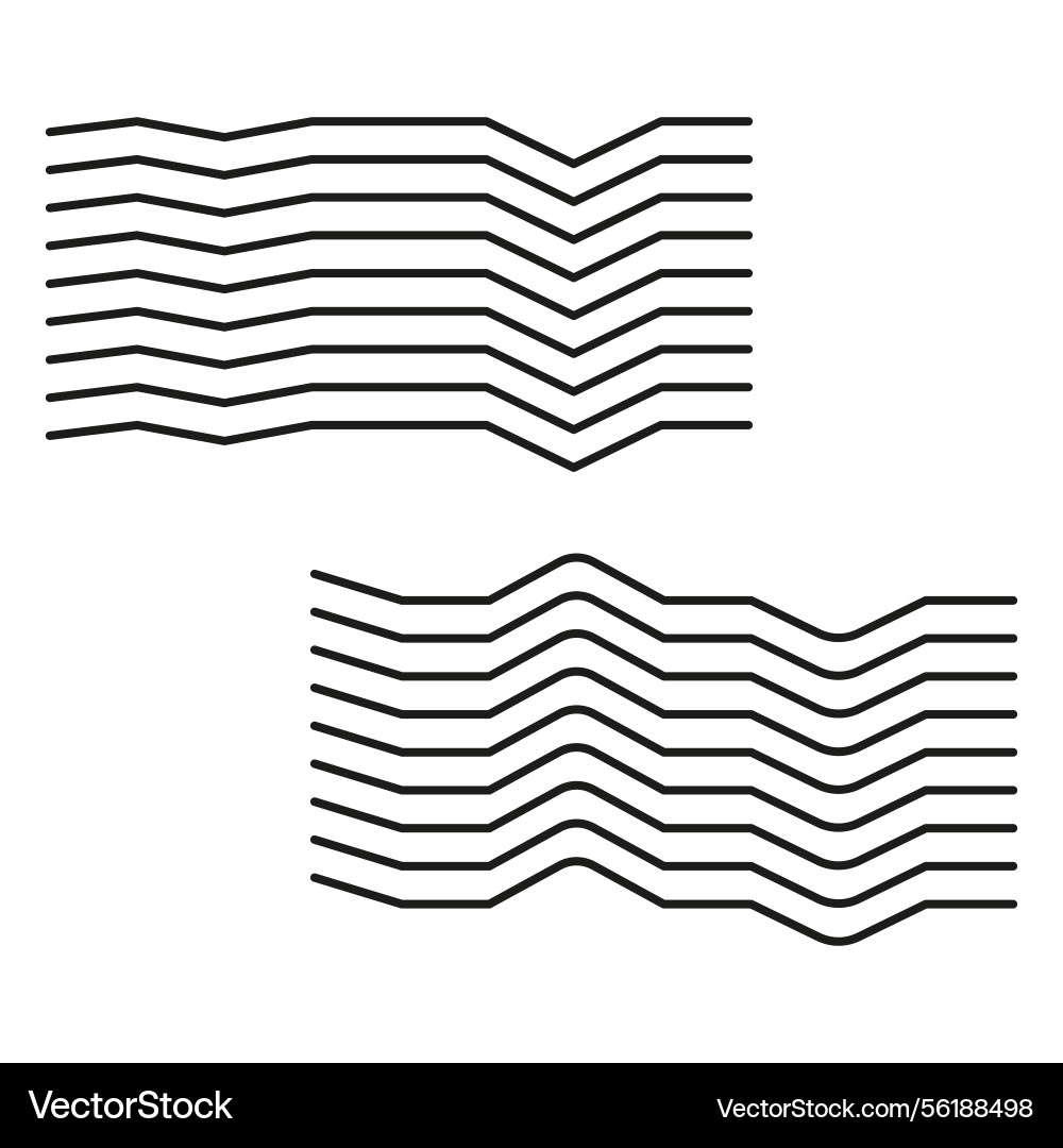 Wavy lines pattern black zigzag shape rhythm Wavy lines pattern black zigzag shape rhythm vector image
