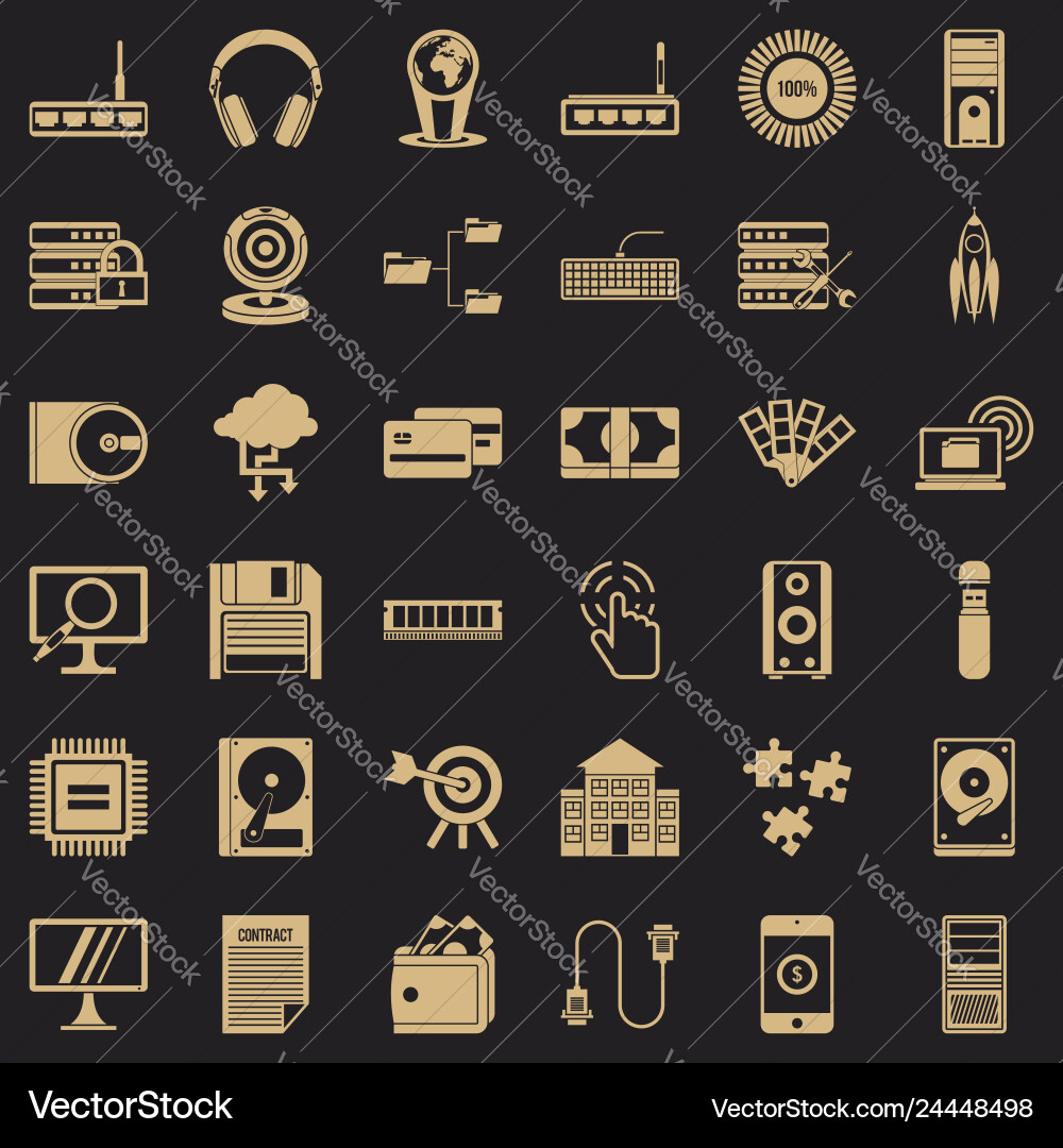 Web progress icons set simple style Web progress icons set simple style vector image