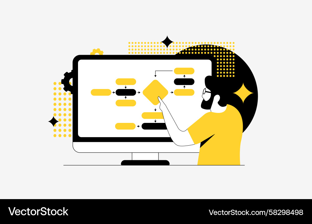 Workflow Automation Builder Vector Image