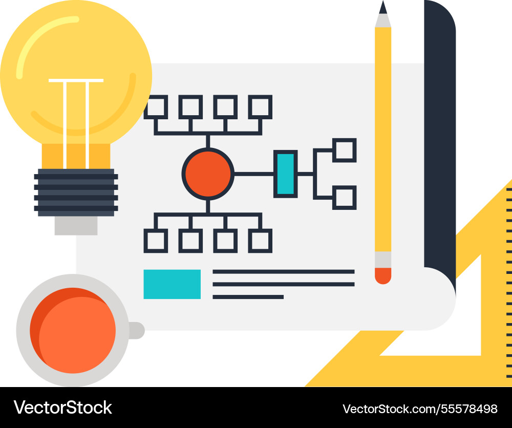 Workflow flat web icon concept Workflow flat web icon concept vector image
