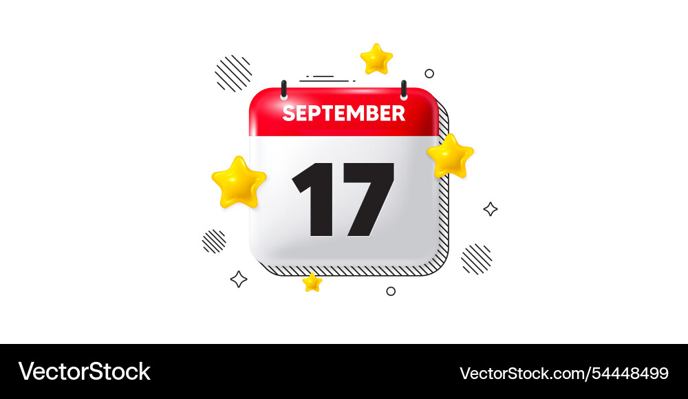 17th day of the month icon event schedule date Vector Image