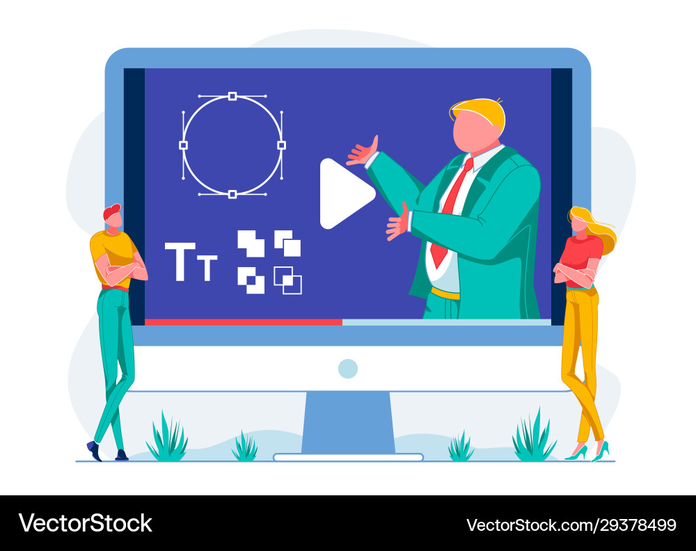 Banner video tutorials on graphic design and font Banner video tutorials on graphic design and font vector image