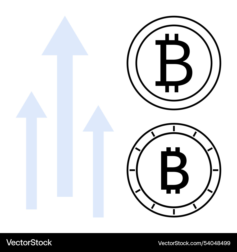 Bitcoin value increase symbols with vertical – Royalty-Free Vector |  VectorStock