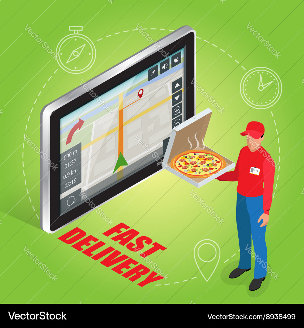 Geolocation gps navigation touch screen tablet vector image
