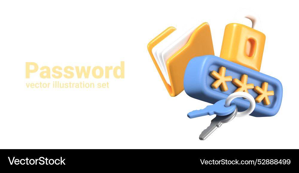 Lock with password to access information data Lock with password to access information data vector image