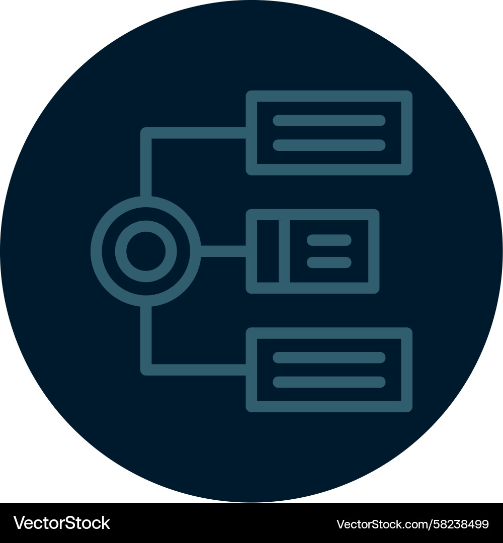 Multi-Colored Algorithm Line Icon Vector Image