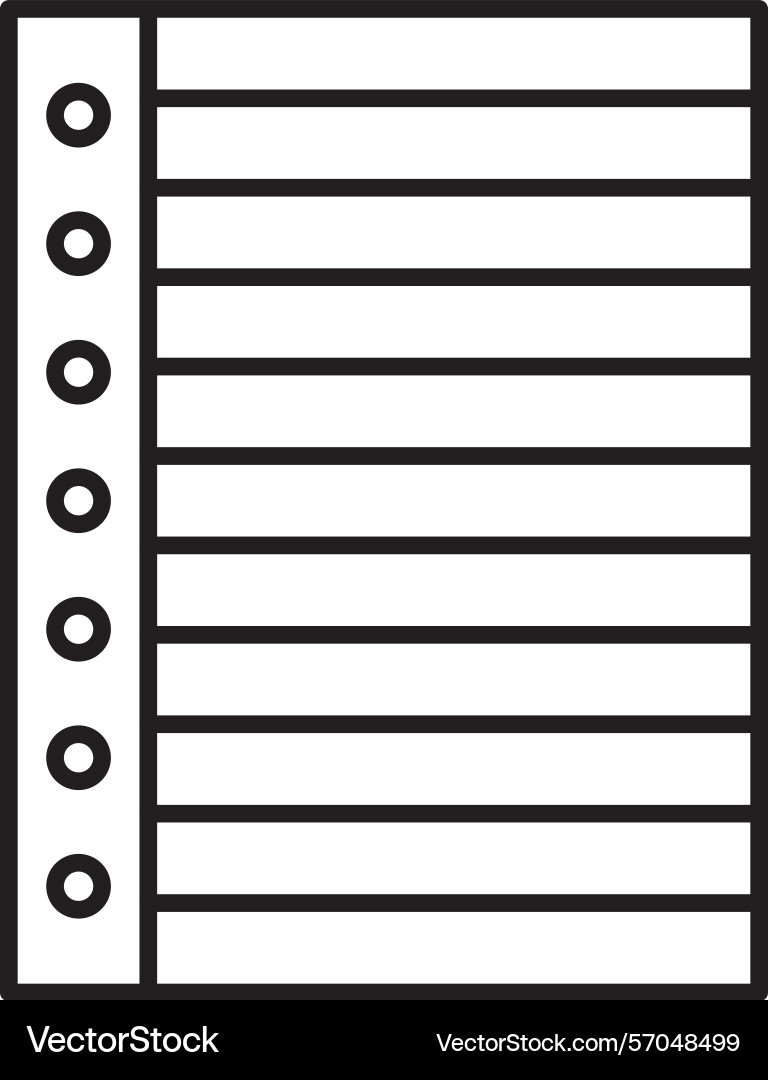 Notepad with lines line icon design vector image