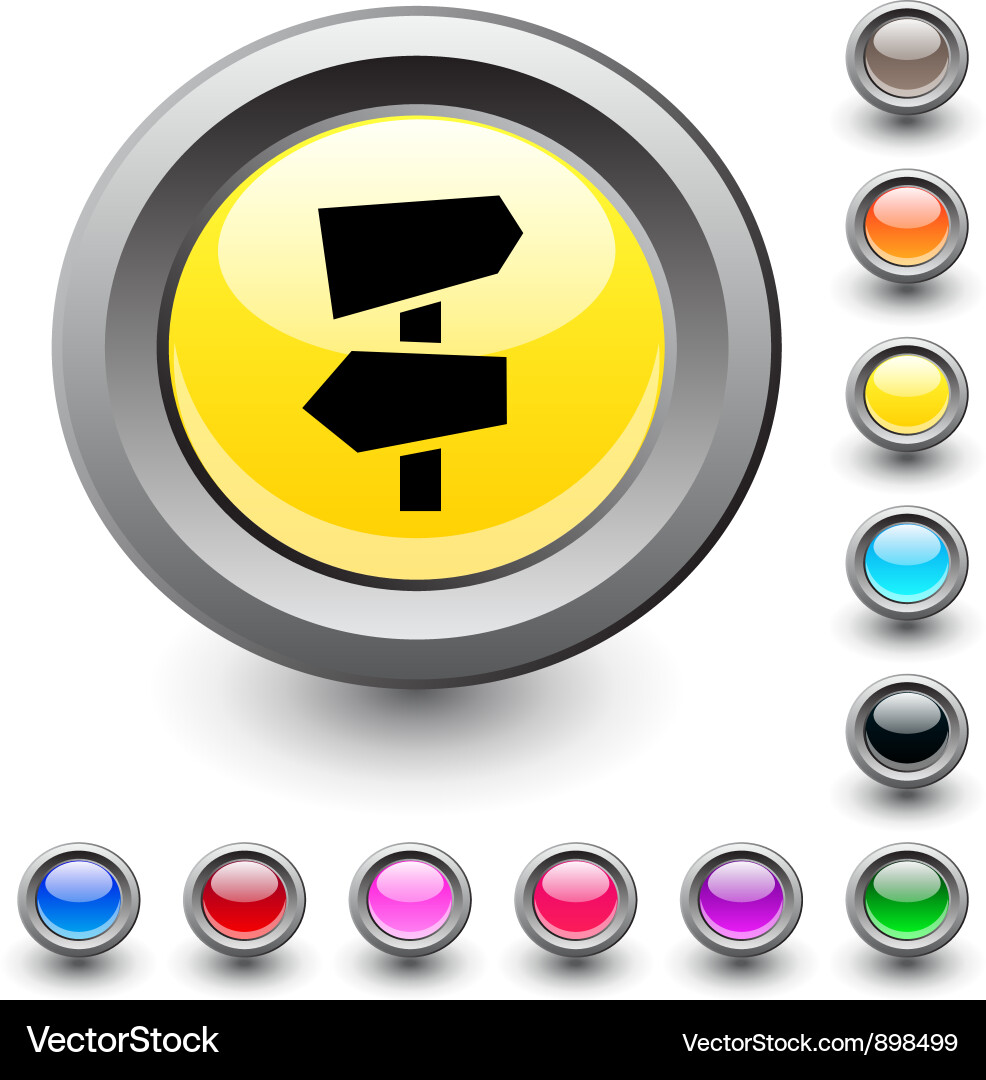 Road arrows round button Vector Image