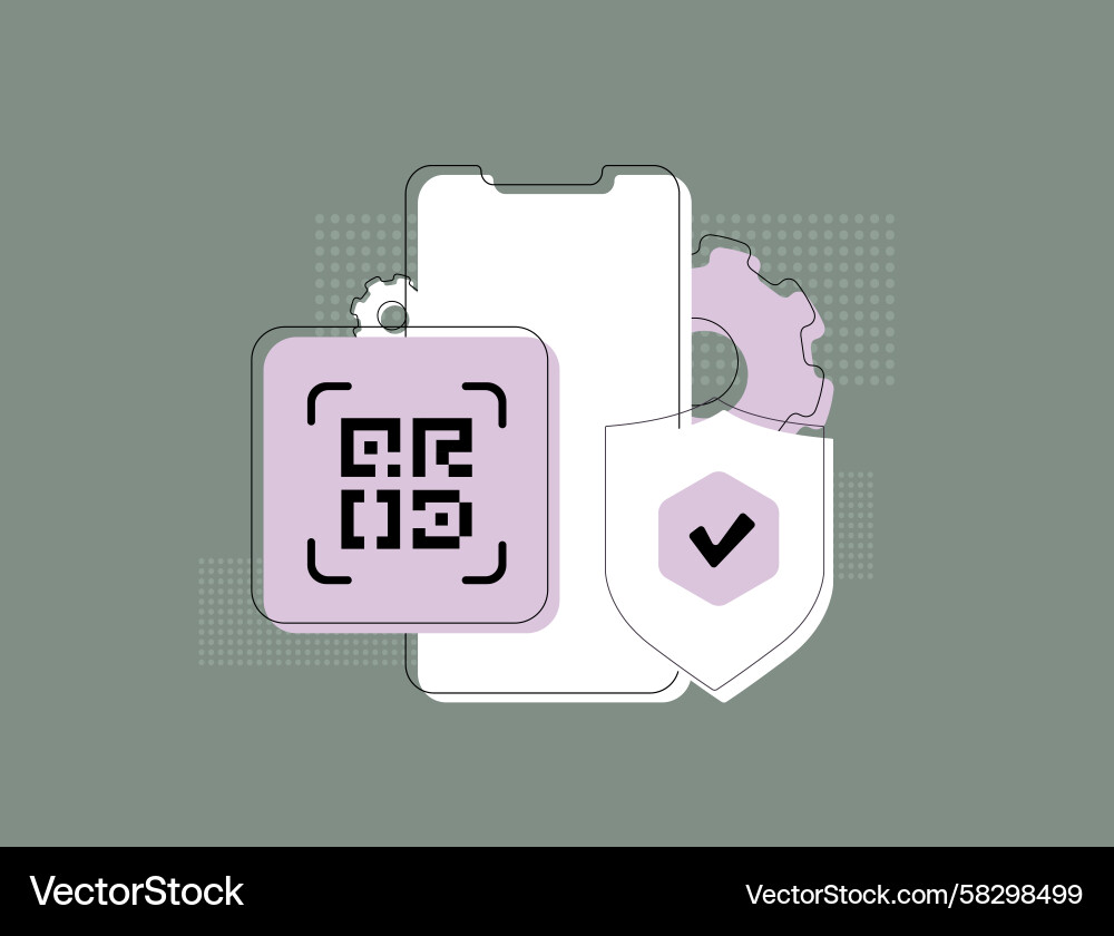 Secure QR Code Login Vector Image
