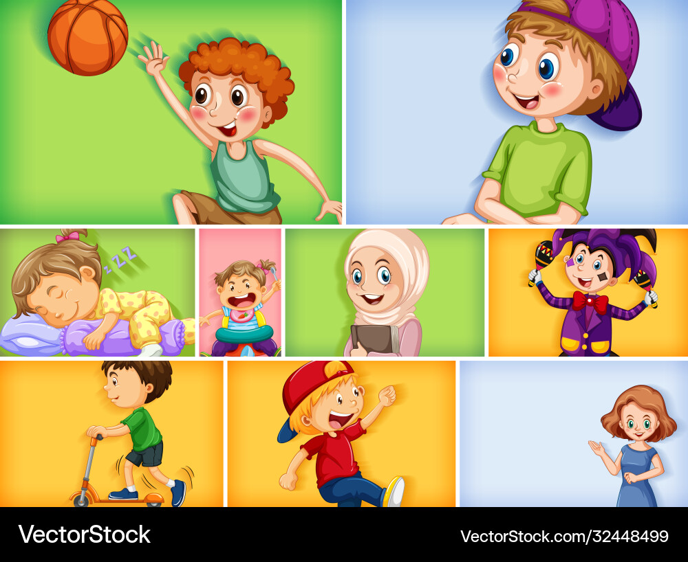 Set different kid characters Set different kid characters vector image