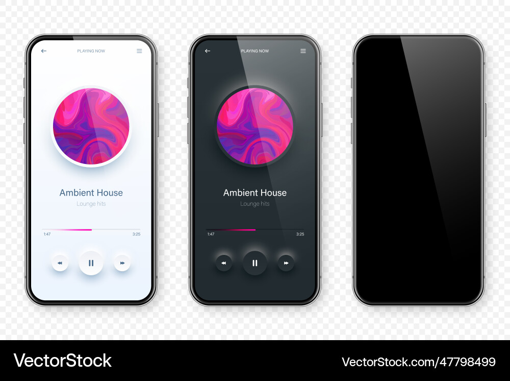 Smartphone Audio Player UI vector image