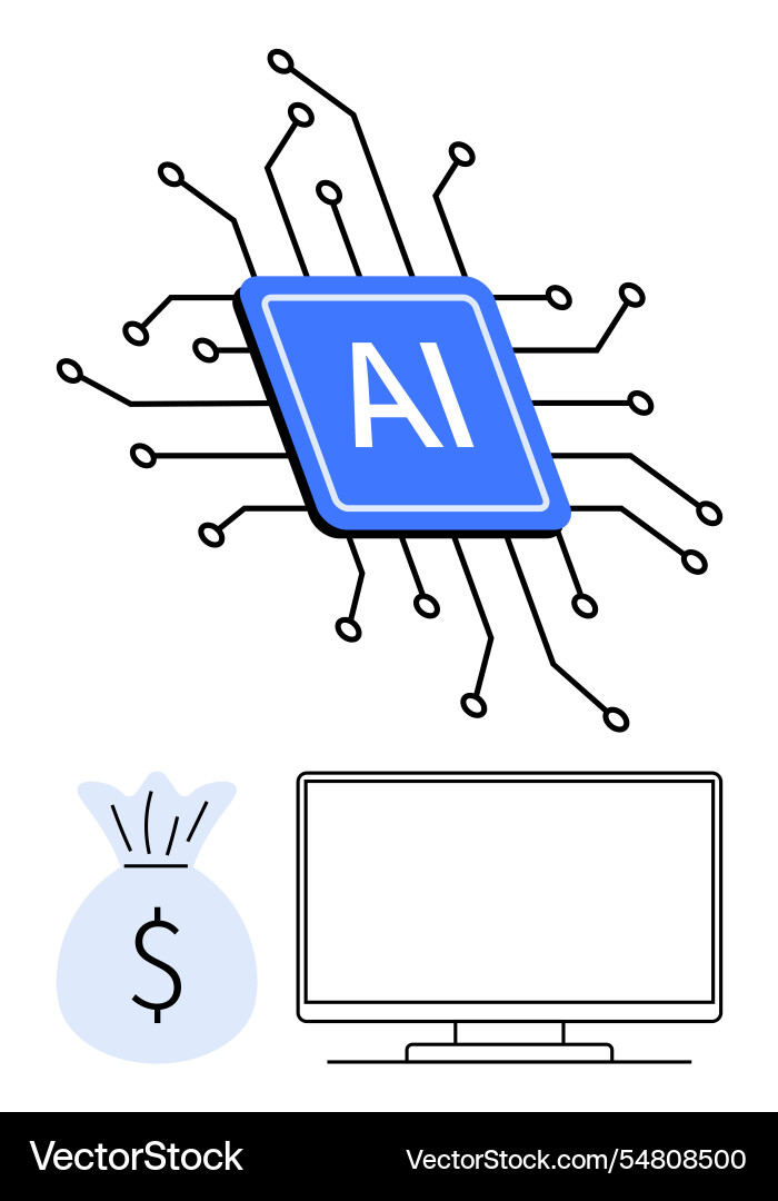 Artificial intelligence circuitry enhancing Artificial intelligence circuitry enhancing vector image