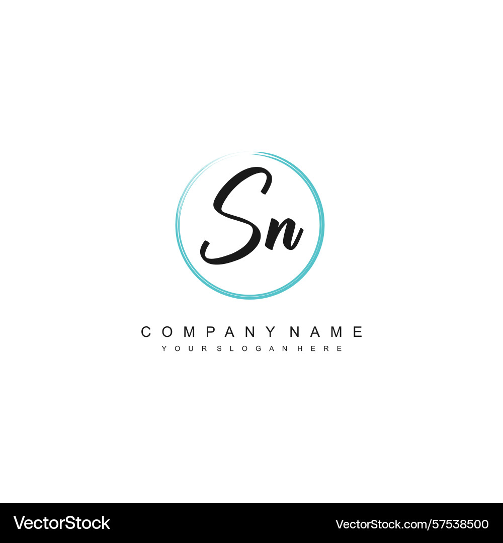 Minimal signature logo design with sn initials Minimal signature logo design with sn initials Vector Image