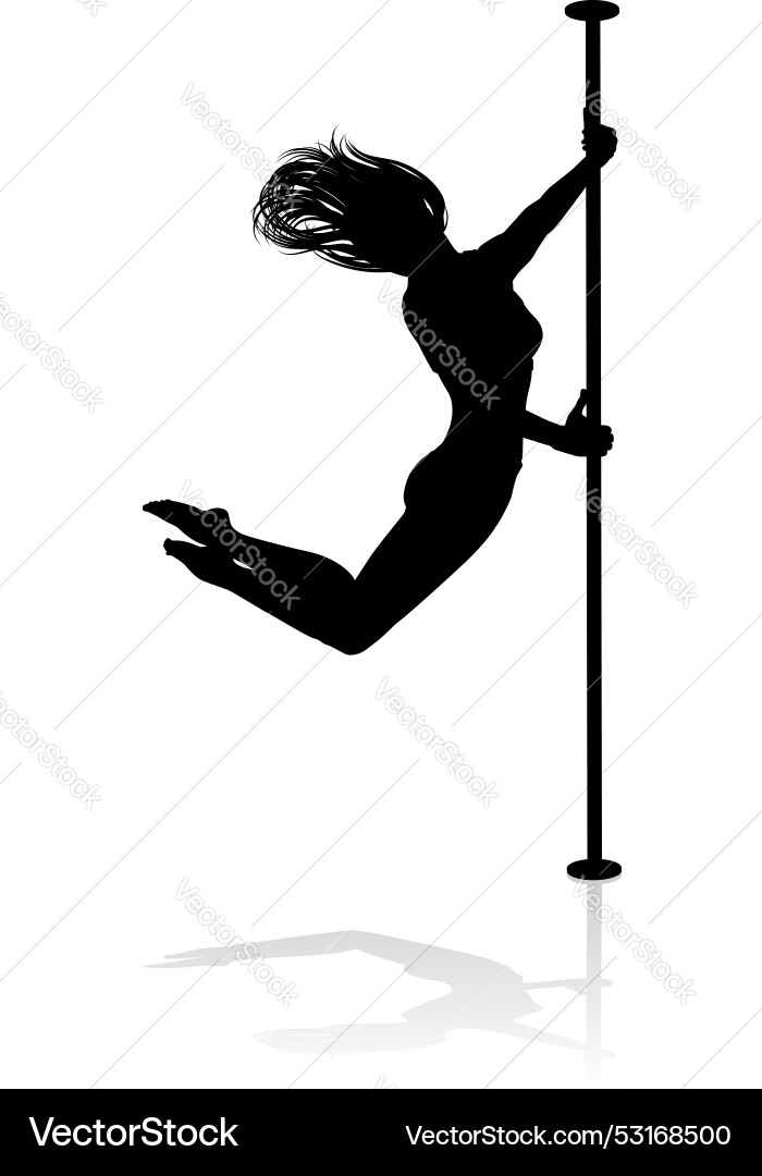 Pole dancer woman silhouette Royalty Free Vector Image