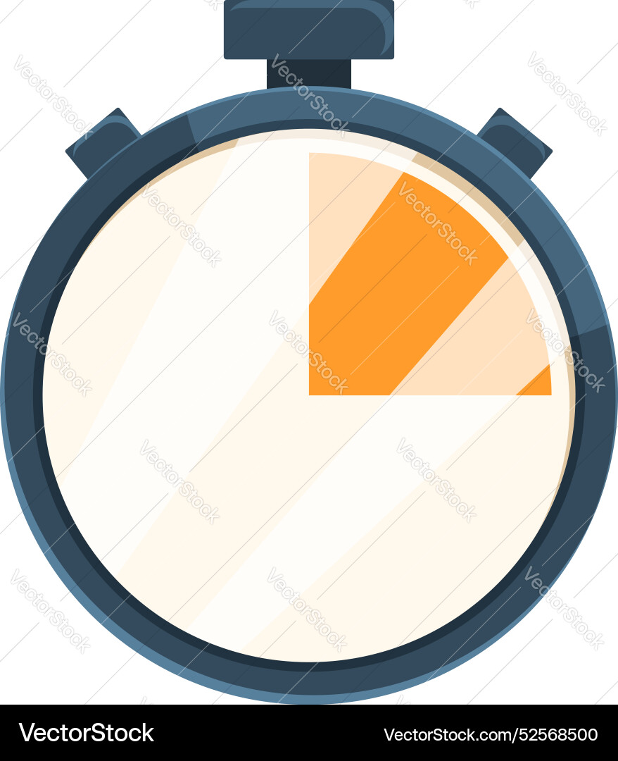 Stopwatch showing time passing with orange segment vector image