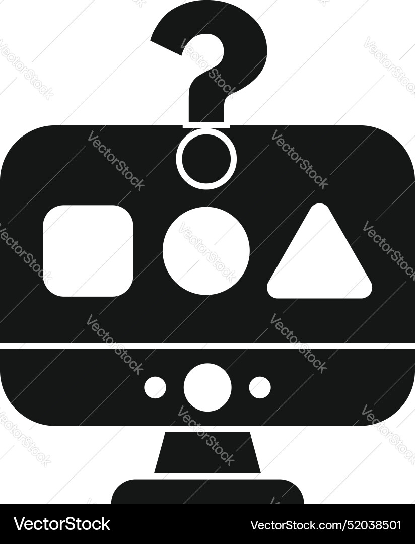 Computer screen displaying question mark Vector Image